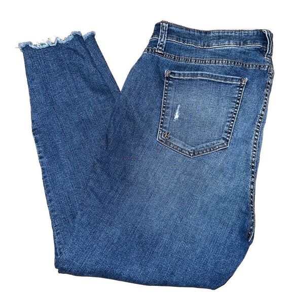 KUT From the Kloth - Ankle Skinny Medium wash Distressed Jeans - Picture 1 of 8